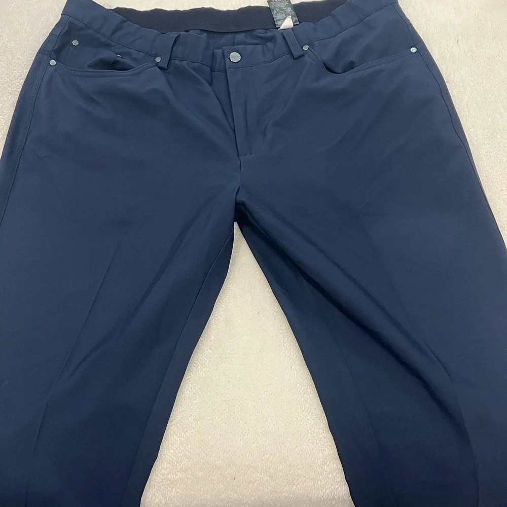 Men's Greg Norman 5 Pocket Navy Blue Performance Golf Pants 36x29